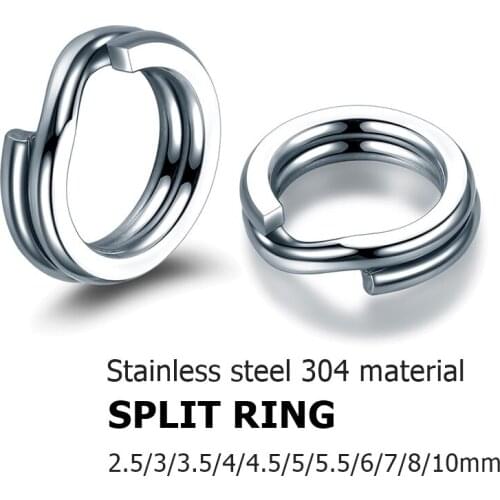 19Sizes Fishing Split Ring Stainless Steel Double Snap Rings Lure Tackle Connectors Fishing Accessories For Fish Hook Snap Lures