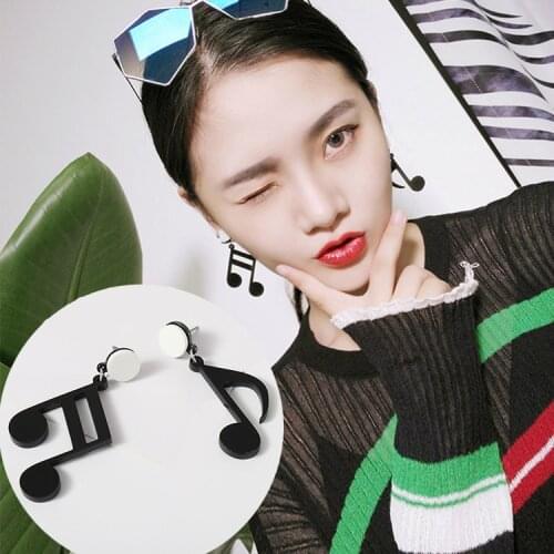 Hot Sale Earrings New Fashion Jewelry Acrylic Notes Asymmetric Earrings Pendientes Punk Earrings For Women Dieren Oorbellen