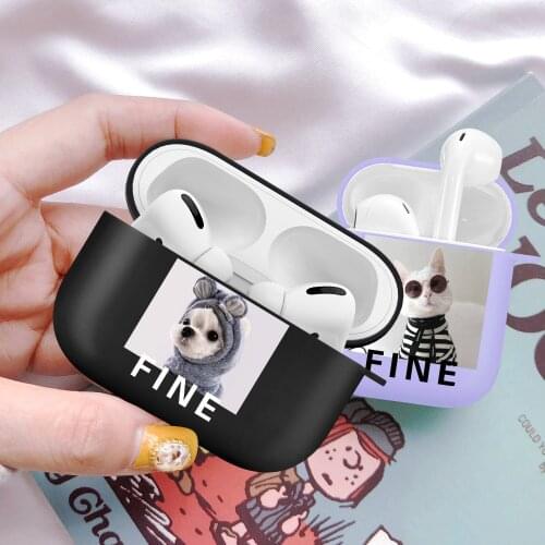 Silicone Cover for Airpods 1/2 Earphone Coque Cute Dog Cat Soft Protector Fundas Airpods Pro Case Air Pods Charging Box Bags