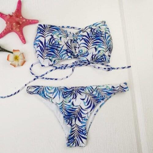 Blue and White Porcelain Swimwear Women Bathing Suit Hollow Out Bikini Female Quality Pleated Swimsuit Double-Sided Bikini Set