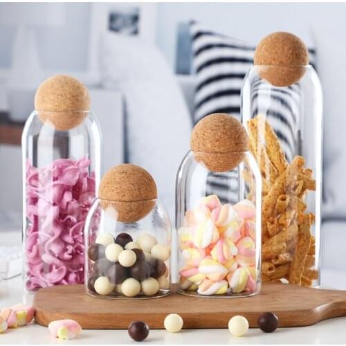 Ball cork lead-free glass jar with lid bottle storage tank sealed tea cans cereals transparent storage jars coffee contains
