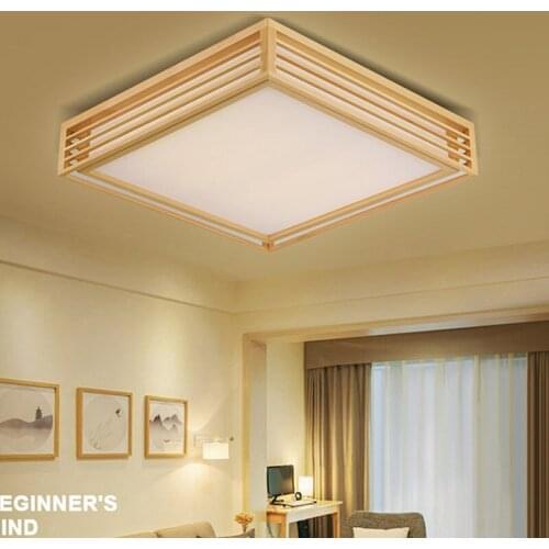 Japanese style Delicate Crafts Wooden Frame tatami led ceiling lights luminarias para sala dimming led ceiling lamp