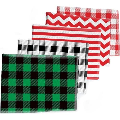 Fabric Chequer & Stripe Printed Polyester Cotton Twill Fabric Patchwor Printed 50*145CM