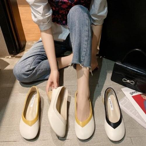 Womens shoes fashion womens spring and autumn new leisure flat shoes shallow mouth flat shoes low heel shoes