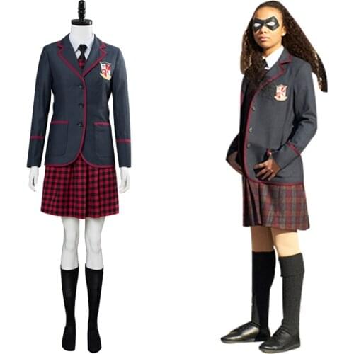 2019 TV The Umbrella Academy Cosplay Costume School Uniform Academy Dress Suit Girls Adult Halloween Carnival Costume Women