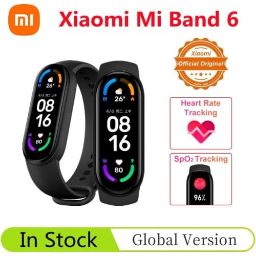 Global Version Xiaomi Mi Band 6 Smart Bracelet5 Color 1.56"AMOLED Screen Fitness Heart Rate Waterproof Multi-language Miband 6