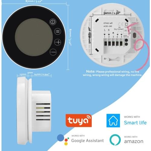 Tuya WiFi Intelligent Thermostat Programmable Temperature Controller APP Remote Control Compatible Alexa Google Voice Control