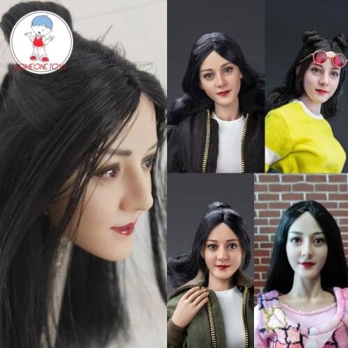 ON SALE VERYCOOL FX08 VCL1006 1/6 Female Head Sculpt with Planted black Hair Beauty Star Dilireba for 12 Inches Action Figures