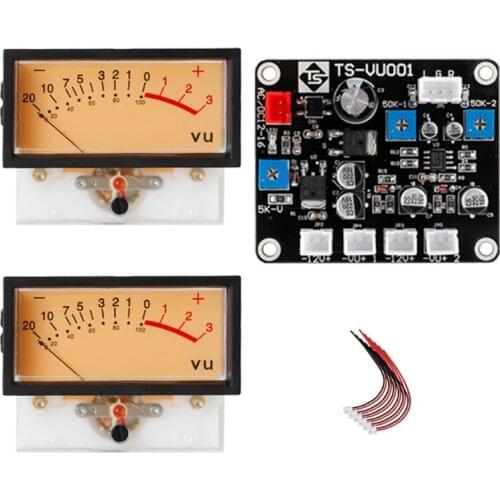 High-Precision VU Ammeter DB Meter Power Discharge Mechanical Flat Meter Driver Board Included Backlight
