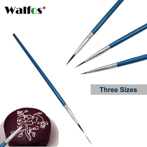 WALFOS 3pcs/lot #0#00#000 Line Drawing Pen Water Nylon Fiber Color Pen Pastry Brushes Baking & Pastry Tools