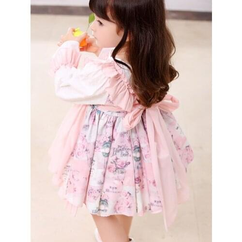 Yoliyolei Girls Dress Lolita Princess Girl Party Dress Ruffle Collar Spanish Court Retro Autumn And Winter Casual Clothes
