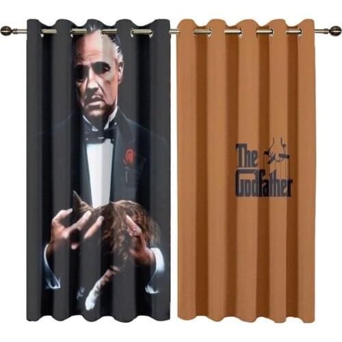 Customized The Godfather Print Windows Curtains for Living Room Kids Bedroom Decorative Kitchen Drapes Window Treatments