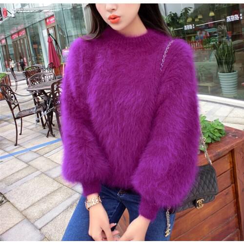 100% Real Mink Cashmere Pullovers Female High Fashion Luxury Natural Sweaters Wholesale OEM Retail Custom Coat TBFP899