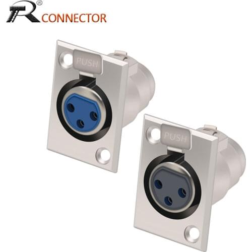 1pc 3pin Female XLR Socket Cannon Connector Panel Mount Type Module Stage Light Equipment Cable Connector Universal