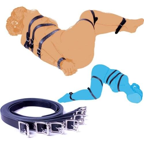 7Pcs Female Faux Leather Harness Body Bondage Belt Hand Leg Restraints BDSM for Women Adult Sex Toys for Couples Sex shop