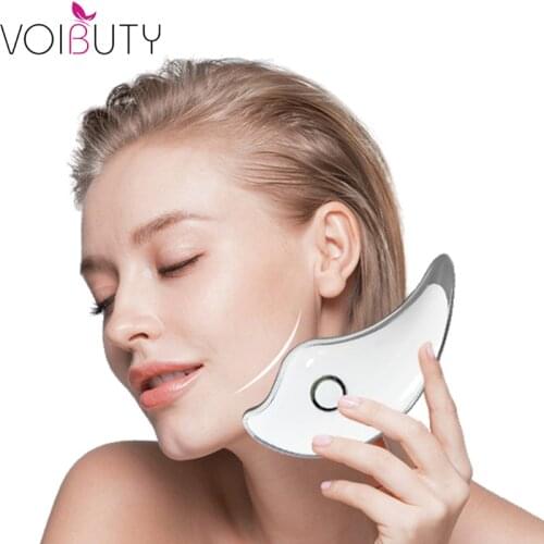 Microcurrent Guasha Machine Face Lifting Device Body Massage USB Rechargeable Skin Rejuvenation Massager Electirc Scraping Tool