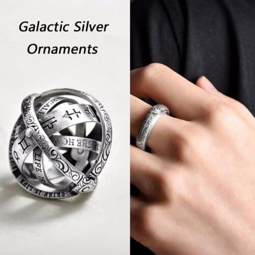 Astronomical Sphere Ball Magic Ring Cosmic Finger Ring Creative Couple Lover Jewelry Gifts