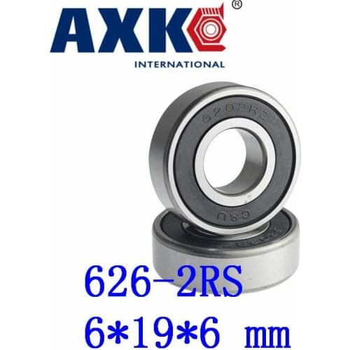 Axk 50pcs Free Shipping Double Rubber Sealing Cover Deep Groove Ball Bearing 626-2rs 6*19*6 Mm
