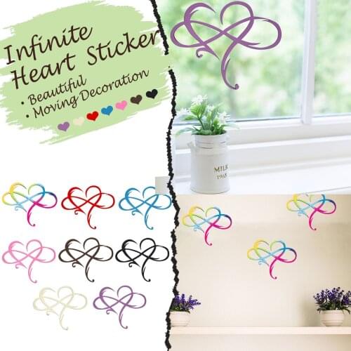 Infinite Love Decal Custom Couple Names Wall Decals Infinity Heart Love Wall Vinyl PVC Craft Sticker Wedding Decor For Bedroom