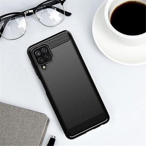 For Samsung Galaxy A22 Case Bumper Rubber Silicone Carbon Fiber Cover For Samsung Galaxy A22 4G Back Case For Samsung A22 Case