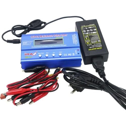 Digital Imax B6 80W Balance Charger T/Tamiya/XT60 Plug With DC Converter Adapter 12V/5A For RC Lipo Battery