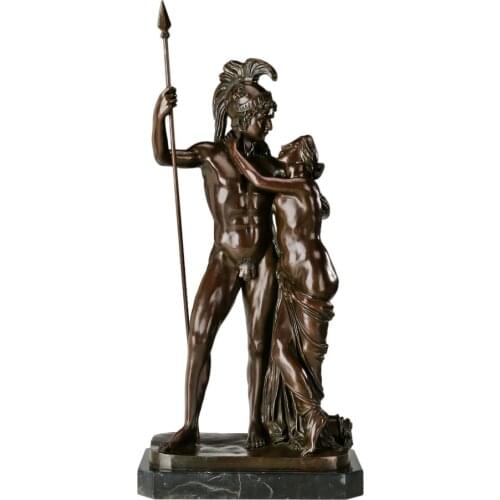 Greek Bronze Sculpture Beauty Goddess Venus and War God Ares Statue Antique Love Art Villa Home Decor Ornament Large
