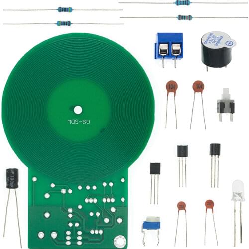 JS-60 DIY Kit Metal Detector Kit Electronic Kit DC 3V-5V 60mm Non-contact Sensor Board Module DIY Electronic Part Metal Detector