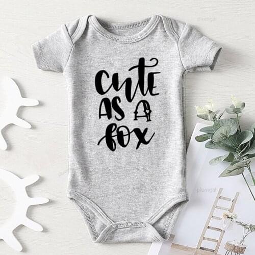 Cute As A Fox Printed New Born Baby Items Girl Fall Clothes Boy Stuff Winter Jumpsuit Kids Clothing Bodysuit for Newborns