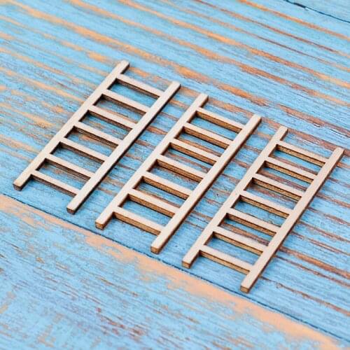 Mini Wood Ladders Figurines Miniature Craft Fairy Garden Gift DIY Ornament Garden Decor