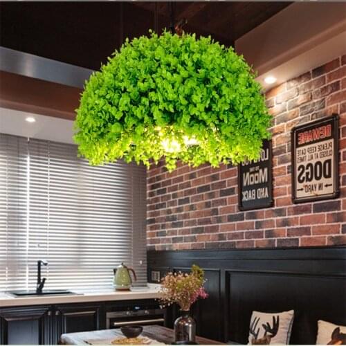 Nordic Green Plant Pendant Light Bar Cafe Creative Hanging Lamp Restaurant Fruit Shop Personality light Industrial Pendant Lamps