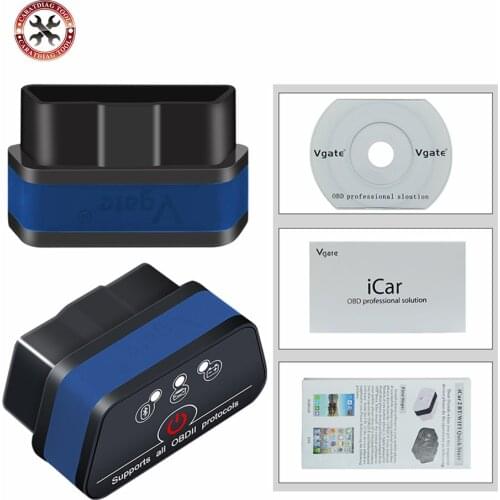 Newest 100% Original Vgate iCar 2 Bluetooth ELM327 OBD2 Code Reader iCar2 For Android/ PC (4 Colors Available)