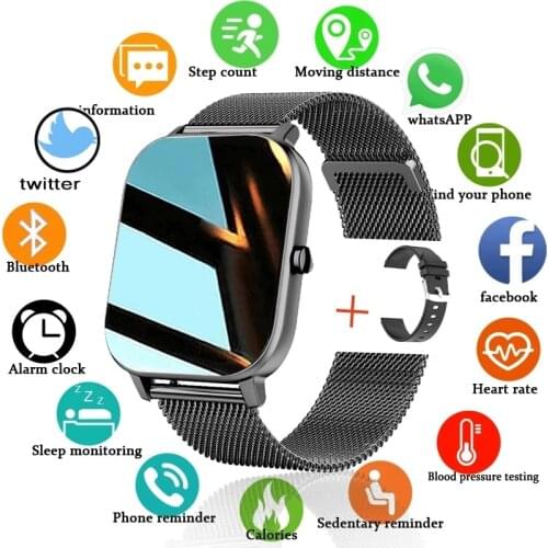 2021 New P8 Color Screen Smart Watch Women men Full Touch Fitness Tracker Blood Pressure Smart Clock Women Smartwatch for Xiaomi