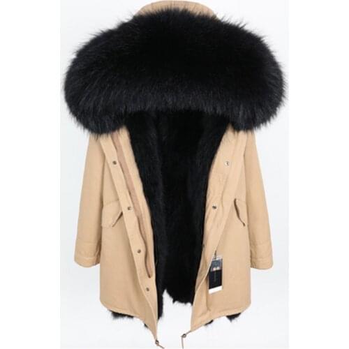 7XL Men Parka Real Fur Coat Men Winter Jackets Real Raccoon Fur Hooded Coat Natural Raccoon Fur Liner Jackets Man Real Fur Coats