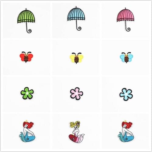 Mermaid Cartoon Patches Cap Shoe Iron On Embroidered Appliques DIY Apparel Accessories Patch For Clothing Fabric Badges BU180