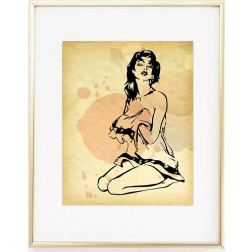 Sexy Lady With The Towel Canvas Art Print Poster , Beauty Naked Woman Painting Wall Pictures Vintage Wall Decoration