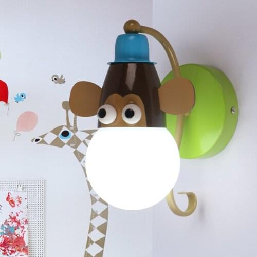 8W LED Childrens Wall Lamp Creative Cartoon Boy Bedroom Lamp Animal Decoration Lamp Girl Room Warm Lamp Cute Bedside Lamp