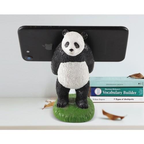Desktop Decoration Panda Mobile Phone Computer Stand Resin Crafts Animal Mobile Phone Stand Computer Desk Jewelry Decoration