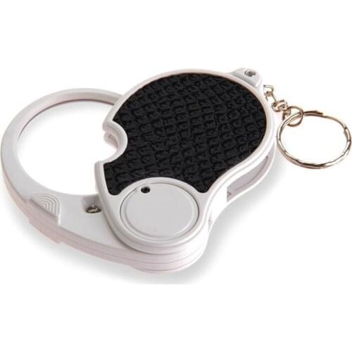 5 Trade Loupe Magnifying Glass with LED Lamp Pocket Magnifier Portable Folding Keyring