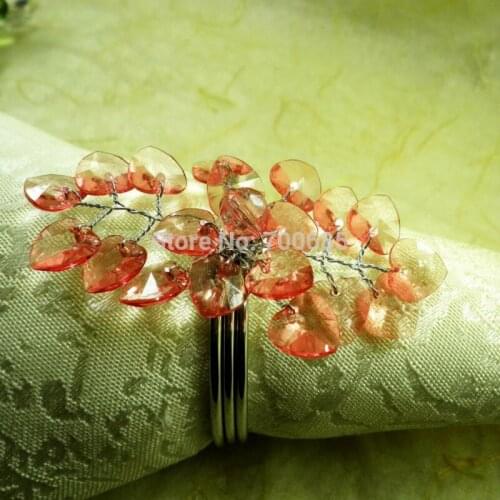 Heart branch flower napkin ring