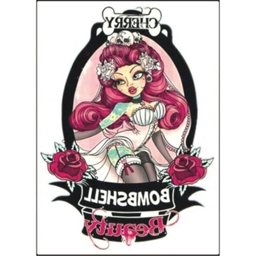 5PCS/lot Temporary Tattoo Sticker Large Fake Shoulder Body Arm Black 21CM Tattoo Strong Man Fashion