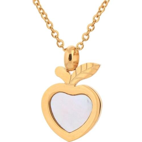 Stainless Steel Apple Pendant Shell Jewelry fashion Gold choker necklaces for women
