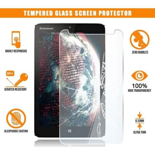 Screen Protector For Lenovo Miix 2 8.0" Tablet Tempered Glass 9H Premium Scratch Resistant Anti-fingerprint HD Clear Film Cover