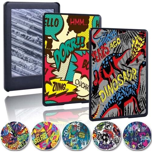 For Amazon Kindle 8/10th Gen/Kindle Paperwhite 1/2/3/4 Protective Graffiti Art Tablet eReader Hard Shell Cover Case + Stylus