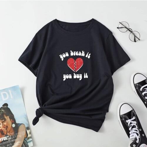 2021 New Summer Womens Print Fashion T-Shirt Casual Cotton Short Sleeve Top