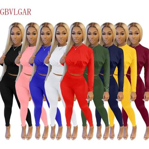 Women Tracksuit 2 Piece Set Summer Long Sleeve Tops Draped Elastic Waist Pants Solid Casual Leggings Sportsuits Workout Outfits