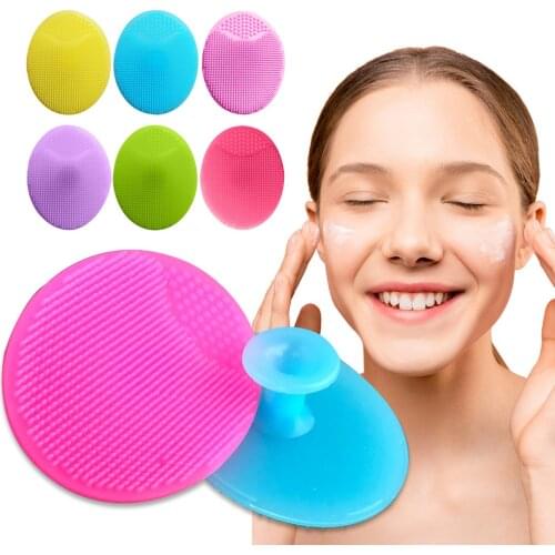 1PC Silicone Face Cleansing Brush Mini Baby Shampoo Massage Brush Pore Cleanser Face Wash Brush Pad Exfoliating Pores Removal