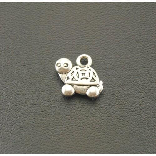 10 Pcs Silver Color Mini Turtle Charm Handmade Charms Pendants Jewelry Findings A881