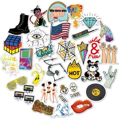 30 PCS Cartoon Simple VSCO Girls Kawaii Stickers For Chidren Toy Waterproof Sticker to DIY Laptop Bicycle Helmet Car Decals