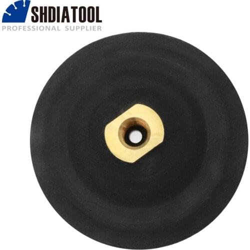 SHDIATOOL 4inch Rubber back pad for diamond polishing pads 100MM M14 backer Soft and strong body