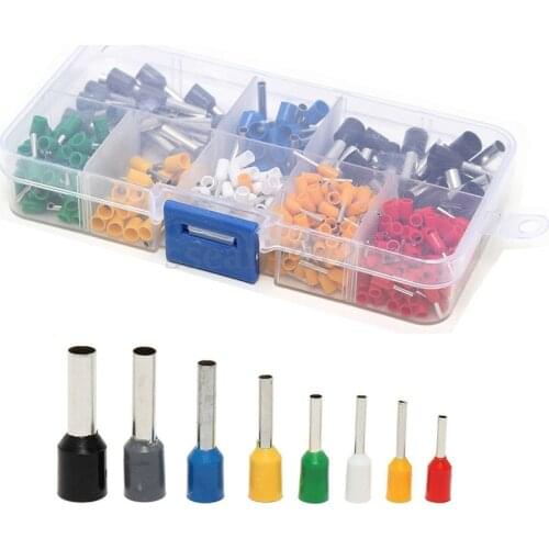 400pcs/set AWG 22 - 10 Insulated Cord Pin End Terminal Ferrules Kit Set Wire Copper Crimp Connector